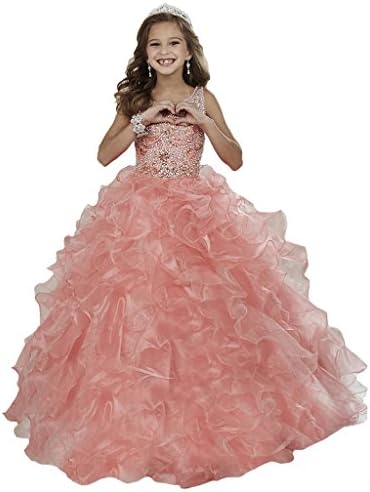 GreenBloom Crystal Princess Pageant Ball Gowns Dress 8 US Pink