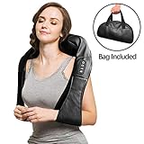 Neck and Shoulder Massager, Shiatsu Neck & Back Massager with Heat, 3D Deep Tissue Kneading Electric Massage Machine for Feet, Legs, Body Muscle Pain Relief, Home, Office & Car Use
