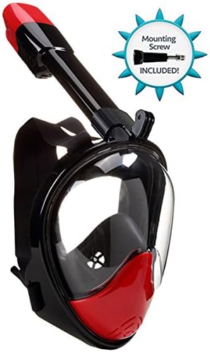 IOO Snorkel Mask Full Face for Adult Youth and Kids 180 Degree Panoramic View Anti-Fog & Anti-Leak GoPro Compatible Snorkeling Set