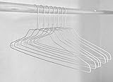 ATZ Industries Wire Hangers in Bulk - 100 White Metal Hangers - 18 Inch 14.5 Gauge Standard Coated Steel Hangers (100)