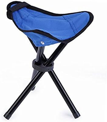 Easy going Folding Tripod Stool Camping Stools Portable and foldable lightweight Chaircamping fishing picnic chair (Blue)