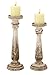 Deco 79 Wood Distressed Pillar Candle Holder, Set of 2 13