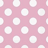 Light Pink Polka Dot Paper Napkins, 16ct