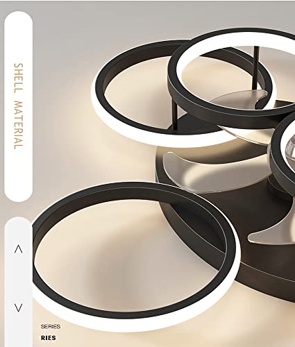 ANZHUANG Ceiling Fan with Light, Dimmable Ceiling Light 66W with Fan, with Remote Control and Timer APP Silent Fan Lamp, for Living Room Bedroom Bedroom