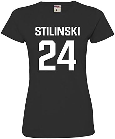 Small Black Womens Stilinski LaCrosse #24 Deluxe Soft T-Shirt