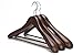 JS HANGER Wooden Suit Hangers, 3 Pack Extra-Wide Shoulder Wood Coat Hangers with Non Slip Pant Bar, Extra Smooth and Splinter Free Retro Finish