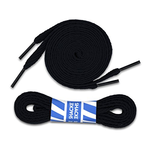 Black Flat Shoelaces 5/16