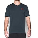 Under Armour Men's Tech V-Neck T-Shirt, Stealth Gray/Phoenix Fire, X-Large