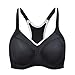 SYROKAN Women's Full Support High Impact Racerback Lightly Lined Underwire Sports Bra Black 38DD