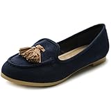 Ollio Women's Ballet Shoe Tassel Faux-Suede Cute Flat