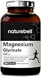 NatureBell Magnesium Glycinate 500mg, 180 Capsules, Supports Muscle, Bone, Joint, Heart Health and Enzyme Function, No GMOs, No Gluten and Made in USA