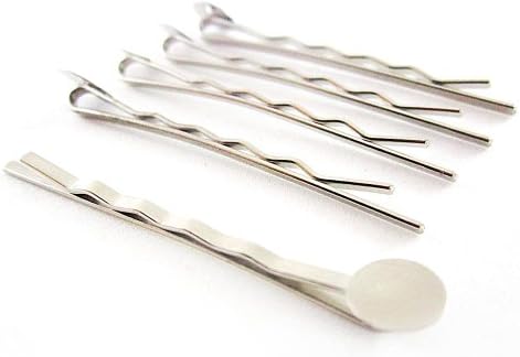 (40) Bobby Pin Pins Stick Metal with Pad for Girls Wedding and Bridal Hair Accessories - Hairpins Feather Head Clips Wholesale lot 2 Inches 50 mm.