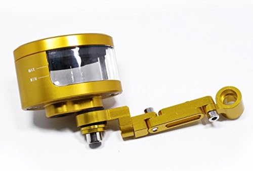 Universal CNC Front Brake Clutch Cylinder Fluid Oil Reservoir Tank Cap+Bracket Motorcycle for Suzuki GSXR600 GSXR750 (Gold)