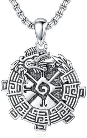 PELOVNY Aztec Jewelry 925 Sterling Silver Skull Pendant