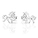 925 Sterling Silver Tiny Prancing Unicorn Horse Pony 5 mm Post Stud Earrings