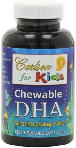 Carlson Labs, Chewable DHA, For Kids, Bursting Orange Flavor, 120 (Pack of 3) Chewable Soft Gels Carlson-rb