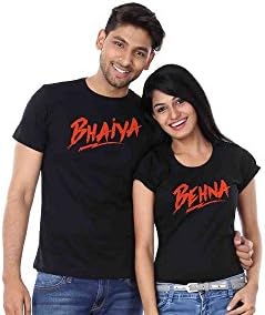 ADYK Cotton Sibling T-Shirts Bhaiyya and Behna (Pack of 2)