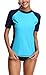 Maysoul Women's Short Sleeve Rash Guard Swimsuit UPF Swim Shirt Athletic Tops
