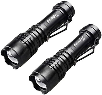 2 Pack Portable Flashlight -SweetNa CREE Q5 LED Outdoor Flashlight,Adjustable Focus and 3 Mode Light,Super Bright Zoomable Handheld Flashlights Torch