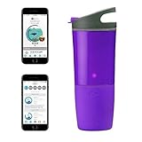 ozmo Water Hydration Tracker, Smart Water Bottle, Smart Coffee Cup, Compatible Fitbit/Apple Health (Purple)
