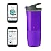 ozmo Water Hydration Tracker, Smart Water Bottle, Smart Coffee Cup, Compatible Fitbit/Apple Health (Purple)