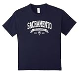 Kids Sacramento California CA T-Shirt Distressed Vintage Tee 12 Navy