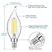 E12 LED Candelabra Bulbs, Dimmable 5000K Daylight White, 40W Equivalent Flame Tip LED Chandelier Light Bulbs 4W, CA11 Vintage Filament LED Candle Bulb with Decorative Candelabra Base, 12 Packs