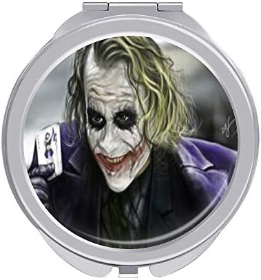 化粧鏡 メイクアップミラー 円型Joker 2倍拡大鏡付き 手鏡 化粧ミラ一 ライトミラー 女優ミラー ラウンドミラー コンパクト 携帯ミラー 化粧道具 旅行 プレゼント 折りたたみ式 丸型 ポケットミラー 小型 女性
