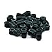 E-TING 1000 PCS 5mm Color Silicone Lined Micro Rings Links Beads Linkies for I Bonded Tipped Hair Extensions (Black)