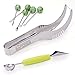 The Sapores MelonEssentials - 304 Stainless Steel Watermelon Melon Cutter Slicer Corer Server Knife, Melon Baller Scoop and 5 Fruit Forks