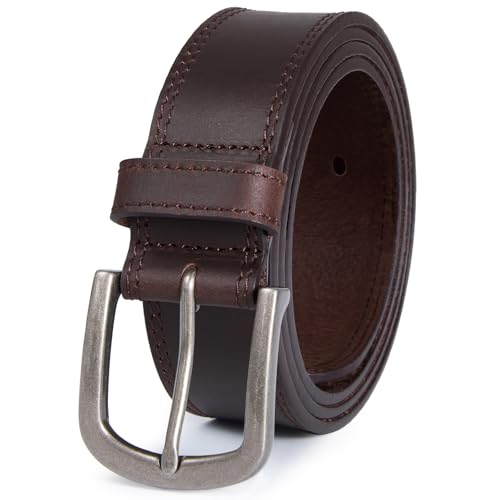 DENGFENGZHE Men's Full Grain Leather Belt