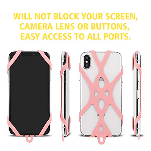 Cell Smartphone Phone Lanyard Strap, Universal Case Cover Holder Lanyard Necklace Wrist Strap With ID Card Slot For iPhone X 8 7 6S 6 Plus Galaxy S7 S6(Veiled Rose) - Thumbnail 2