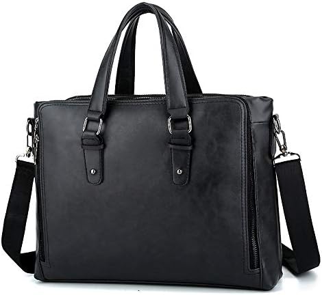 AWMYHKDW Men's Briefcase Fashion Handbags Men Messenger Bags Business Pu Leather Bag for A4 Documents 13" Laptop, Black