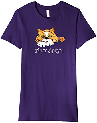 Womens Funny Purrfect Ginger Cat T Shirt XL Purple
