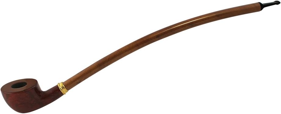 15” Shire Pipes Curved Pear Rosewood Tobacco Pipe w/ Long Stem