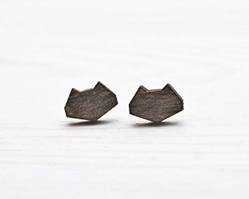 Black Cat Earrings, Tiny Earrings, Geometric Stud Earrings, Gifts for Her Under 20, Animal Earrings, Earrings for Everyday, Gift for Girlfriend