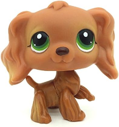 do1n Littlest Pet Shop RARE #252 Chocolate Brown Cocker Spaniel Dog Green Eyes LPS