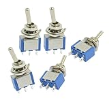 uxcell 5 Pcs On/On SPDT Sinlge Pole Double Throw Mini Toggle Switch AC 250V/5A 125V/3A