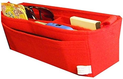 Felt handbag insert 17" wide 7" High 7.5" deep, Monogrammed, 12 pockets, Hard bottom, LV Organizer, LOCKIT GM