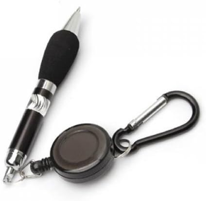 onewiller 5pcs Retractable Badge Reel Pen Belt Clip and Carabiner---Random Ink Color
