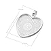 AKOAK 24 Pieces 25mm 1 Inch Diameter Shimmering Silver Heart Shape Pendant Trays Pendant Blanks Cameo Bezel Cabochon Settings for Photo Charm or Cabochon