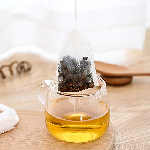SONGZIMING 400 Pcs Tea Bags Disposable Empty Paper Draw String Tea Bags Loose Leaf Tea, Safe & Natural Material White(3.54 x 2.75 inches)