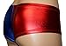 Dilly Duds Red and Blue Metallic Low Rise Cheeky Booty Shorts