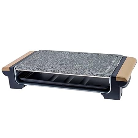 H.Koenig RP320 Barbecue Elektro-Tischgrill / Marmor-Grillplatte / Grillrost / 1300 W / Holzgriffe