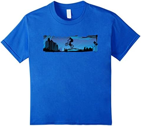 Kids Bicycle Bike BMX sport T shirt for men women boys girls tees 8 Royal Blue