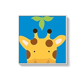 Framed Canvas Wall Art for Living Room, Bedroom Cute Cartoon Animals Canvas Prints for Home Decoration Ready to Hanging - 16x16 inches