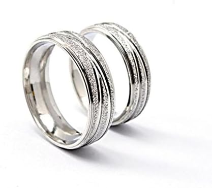 Jewelryfinds High-Quality Classic Frosted Stripes On The Christmas Gifts Couple Rings Titanium Steel Blasting
