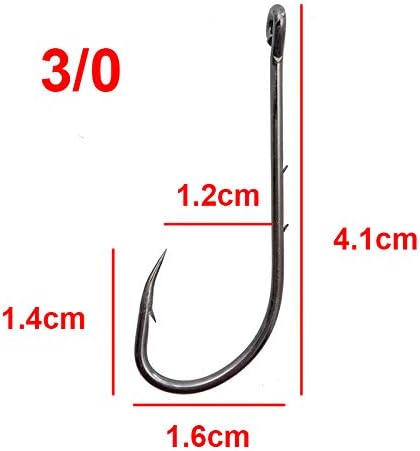 Daxey - 150pcs/lot Saltwater Barbed Single Hooks Long Shank Hooks With Big Eyes For Lure Fishing Hooks Bait Holder Hook