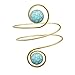 Q&Q Fashion Egypt Cleopatra Turkey Double Blue Stone Swirl Spiral Dancer Upper Arm Cuff Armlet Armband Bangle Dia. 6.8cm(2.67