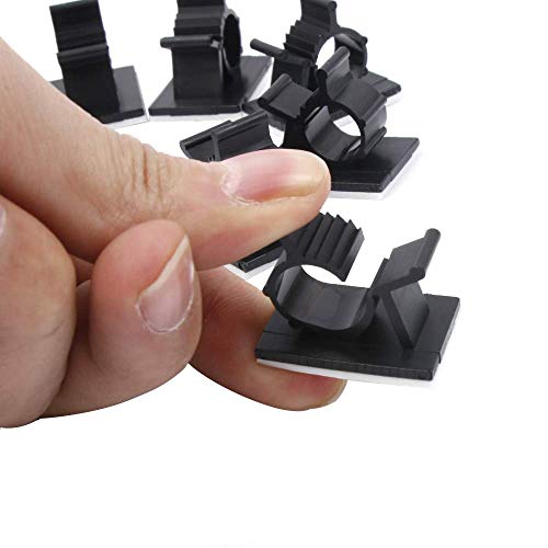 Cable Clips, 100PCS Cable Management Clips, Adhesive Cable Clips with